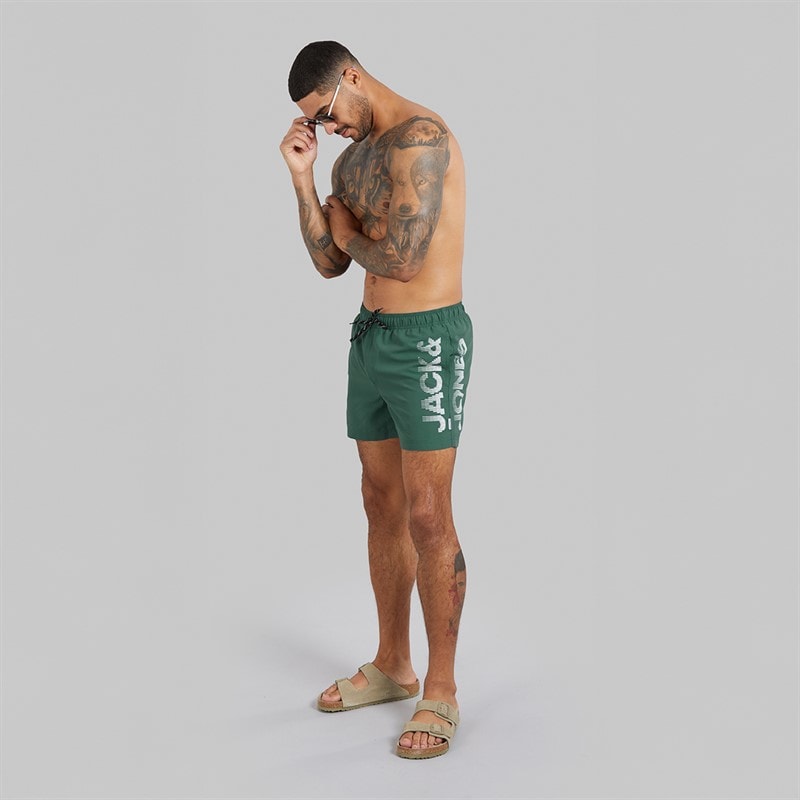JACK & JONES Mens Aruba Jones Swim Shorts Mallard Green - Image 4