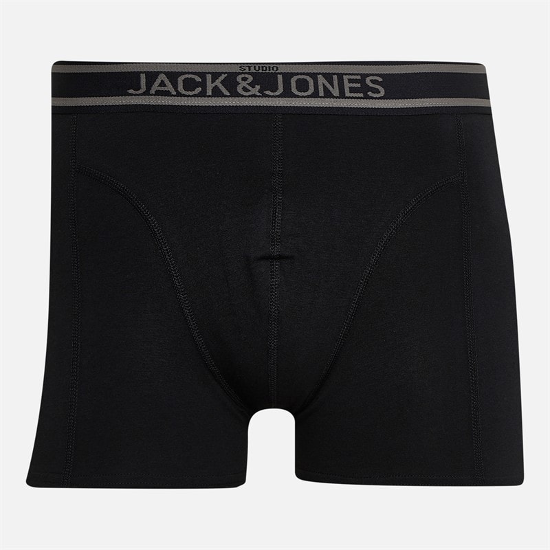 JACK & JONES Mens Richard Three Pack Boxer Trunks Black/Black/Oceanview - Image 3
