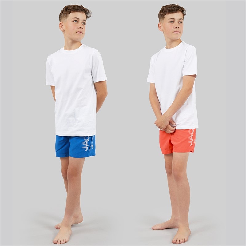 JACK & JONES Boys Aruba Two Pack Swim Shorts Hot Coral - Image 4