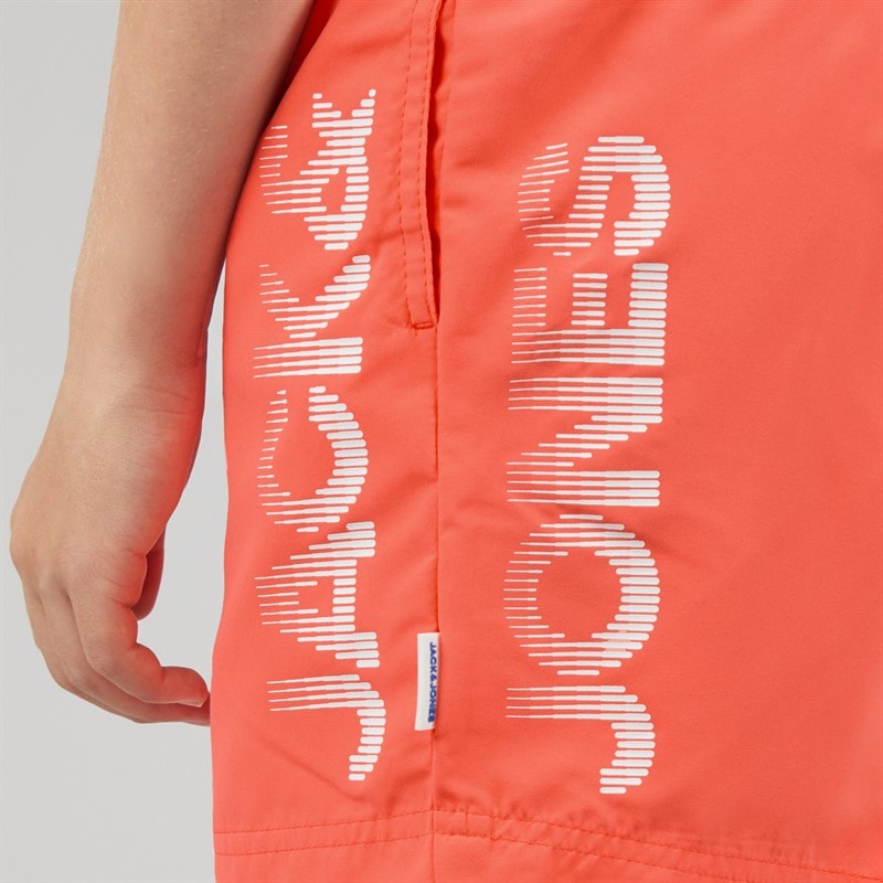 JACK & JONES Boys Aruba Two Pack Swim Shorts Hot Coral - Image 5
