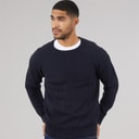 JACK & JONES Mens Panel Knitted Jumper Sky Captain