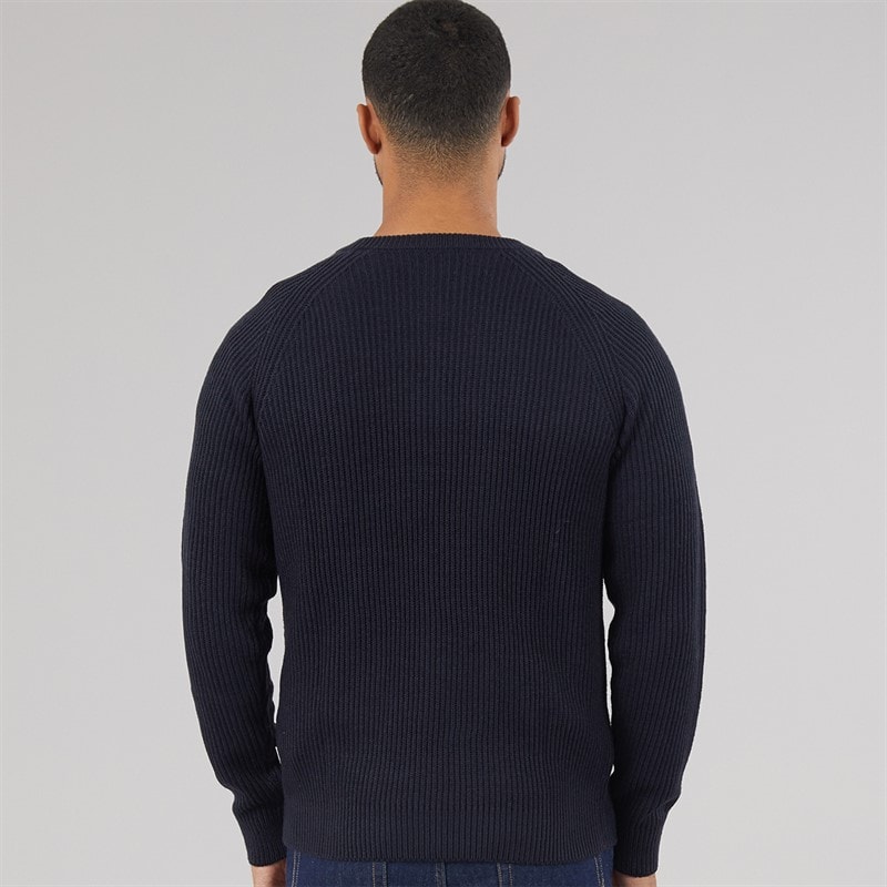 JACK & JONES Mens Panel Knitted Jumper Sky Captain - Image 2