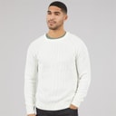 JACK & JONES Mens Panel Knitted Jumper Cloud Dancer