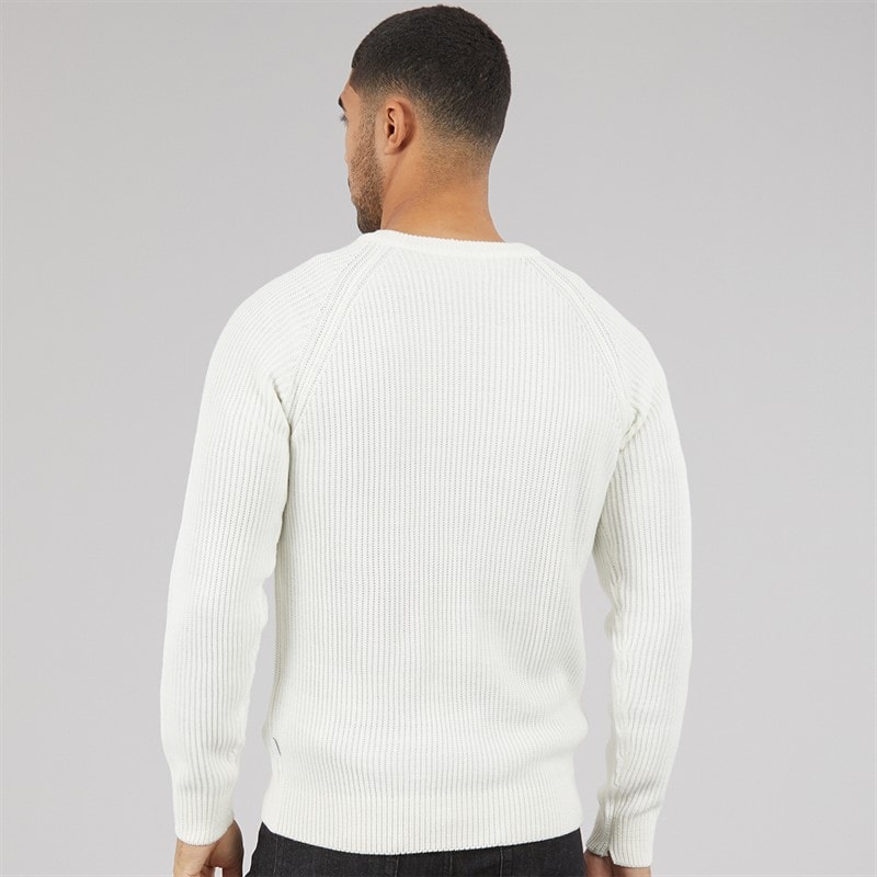 JACK & JONES Mens Panel Knitted Jumper Cloud Dancer - Image 2