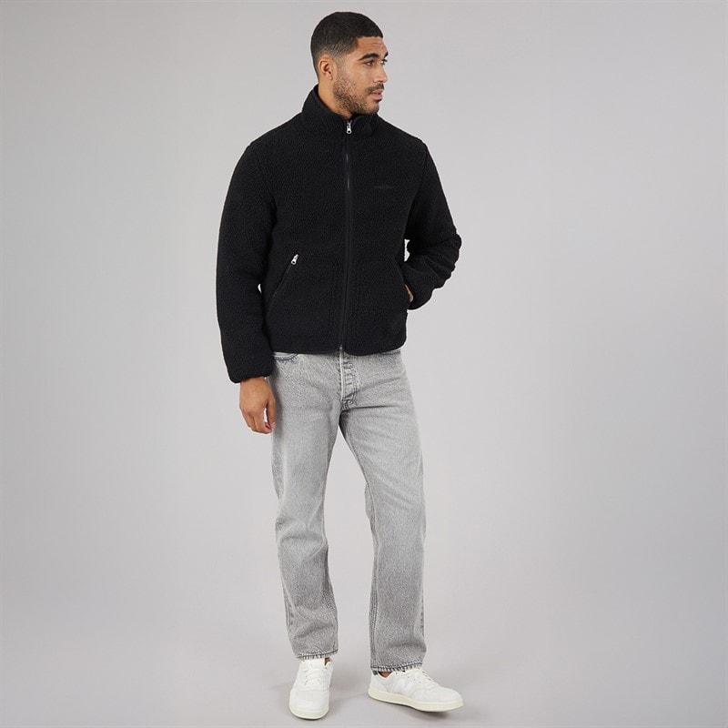 JACK & JONES Mens Norrebro Teddy Jacket Black - Image 4