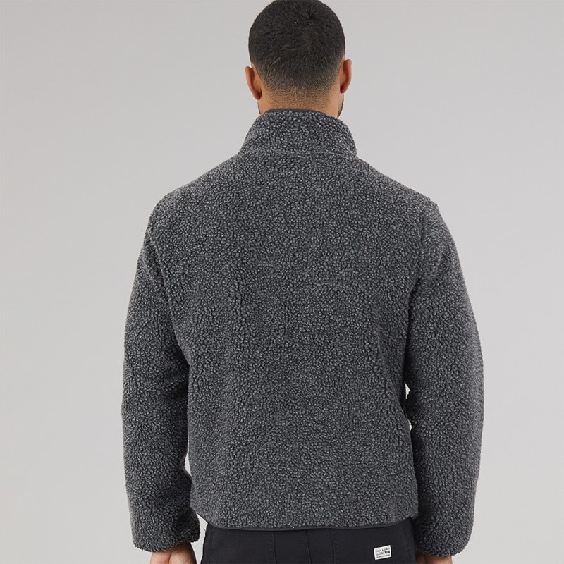 JACK & JONES Mens Norrebro Teddy Jacket Grey Melange - Image 2