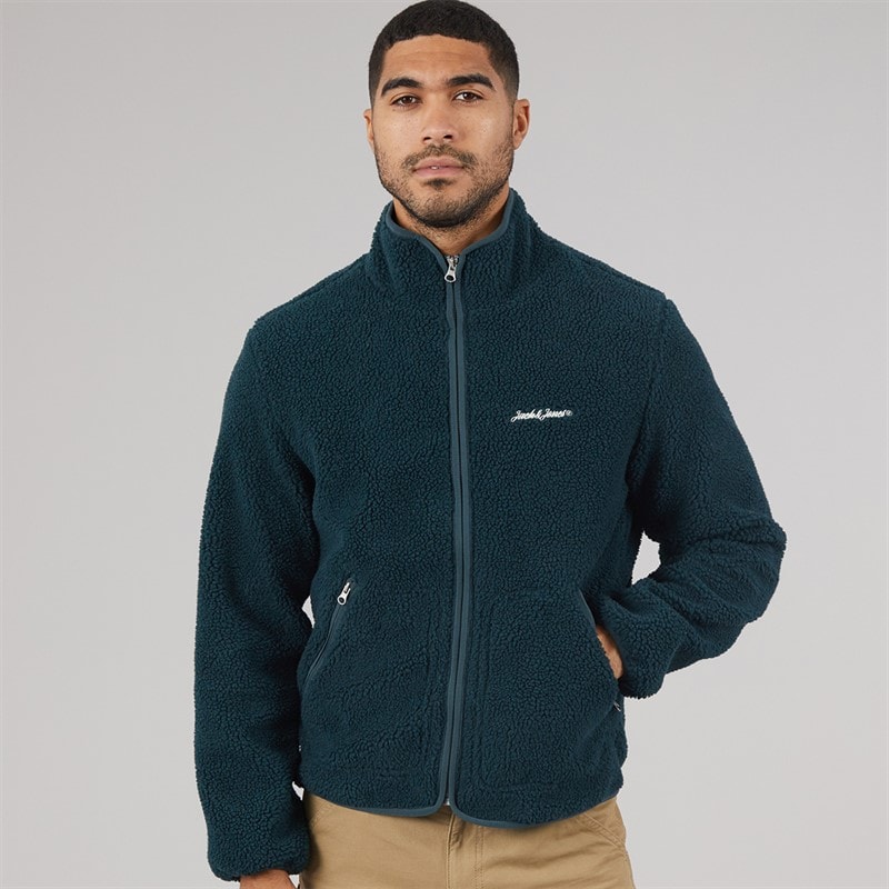 JACK & JONES Mens Norrebro Teddy Jacket Magical Forest - Image 5