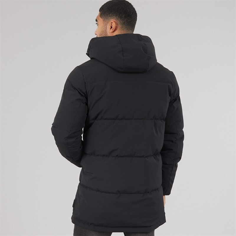 JACK & JONES Mens Surface Long Puffer Coat Black - Image 2