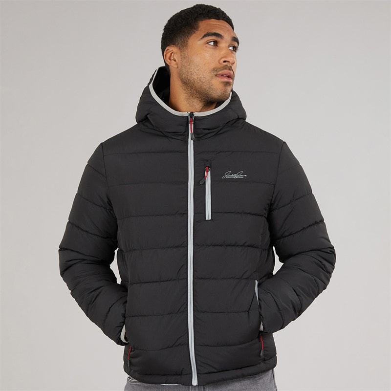 JACK & JONES Mens Jwh Alfie Hooded Puffer Coat Black - Image 3