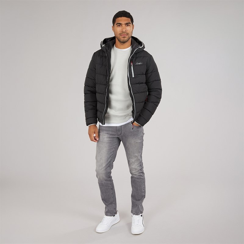JACK & JONES Mens Jwh Alfie Hooded Puffer Coat Black - Image 4