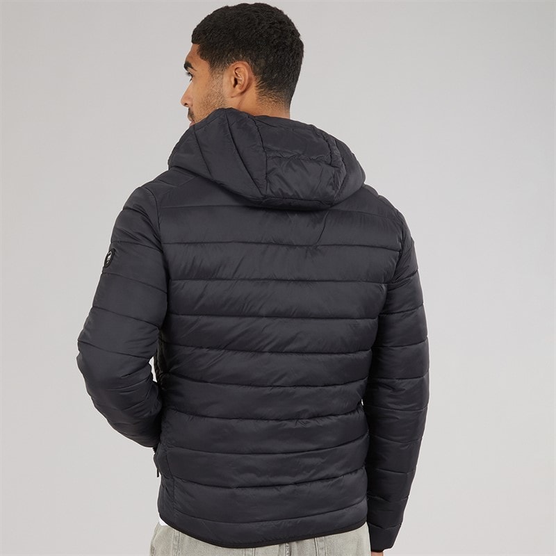 JACK & JONES Mens Bradley Hooded Puffer Coat Black - Image 2