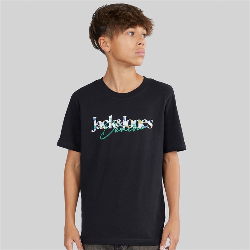 JACK & JONES Boys Tom T-Shirt Black - Image 1