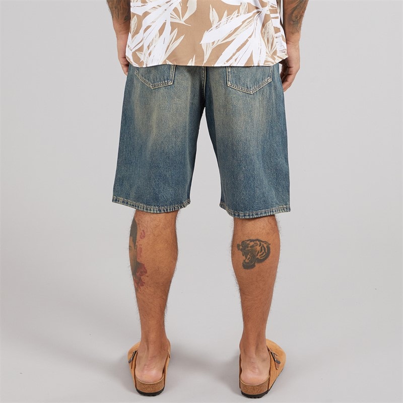 JACK & JONES Mens Ron Original Shorts Blue Denim - Image 2