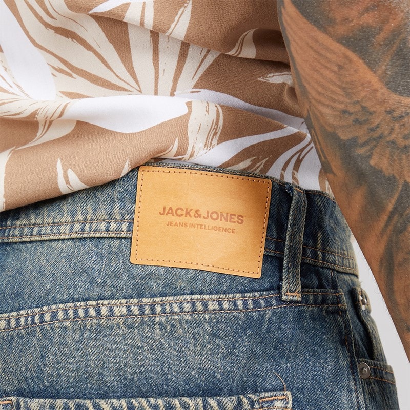 JACK & JONES Mens Ron Original Shorts Blue Denim - Image 3