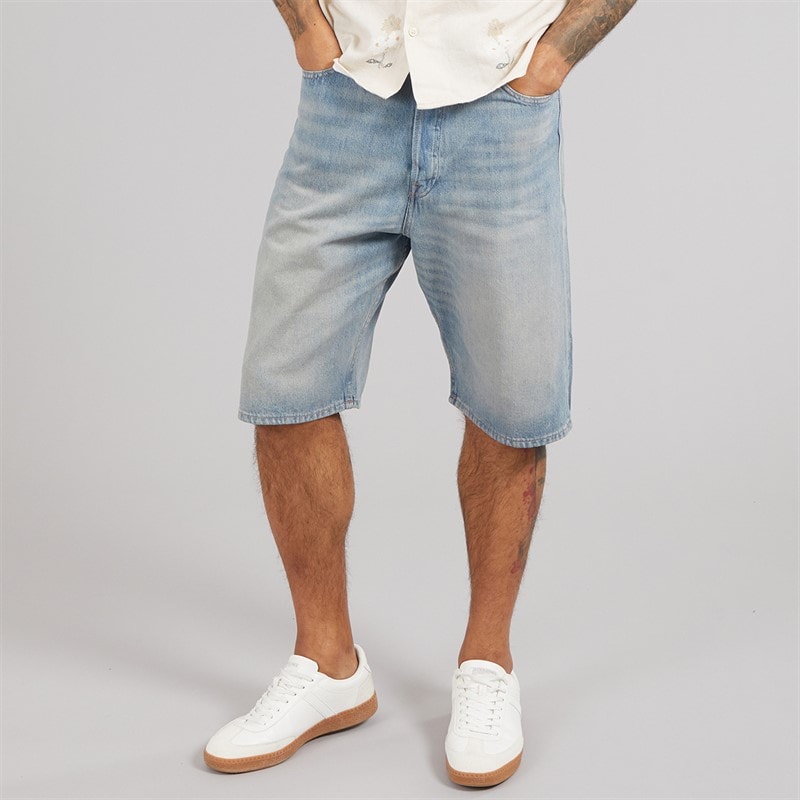 JACK & JONES Mens Ron Original Shorts Blue Denim - Image 1