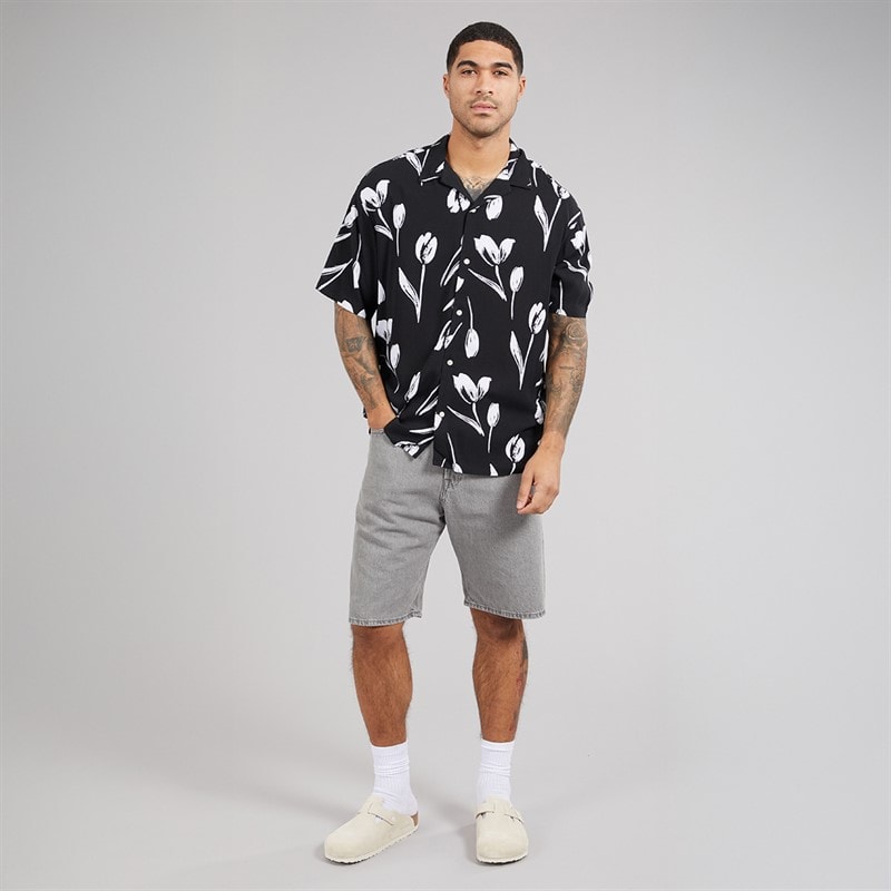 JACK & JONES Mens Alex Original 300 Shorts Grey Denim - Image 3