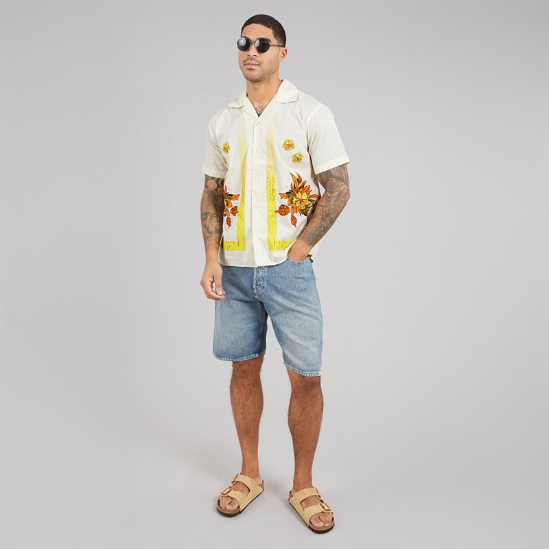 JACK & JONES Mens Sean Resort Short Sleeve Shirt Fields Of Rye - Image 4