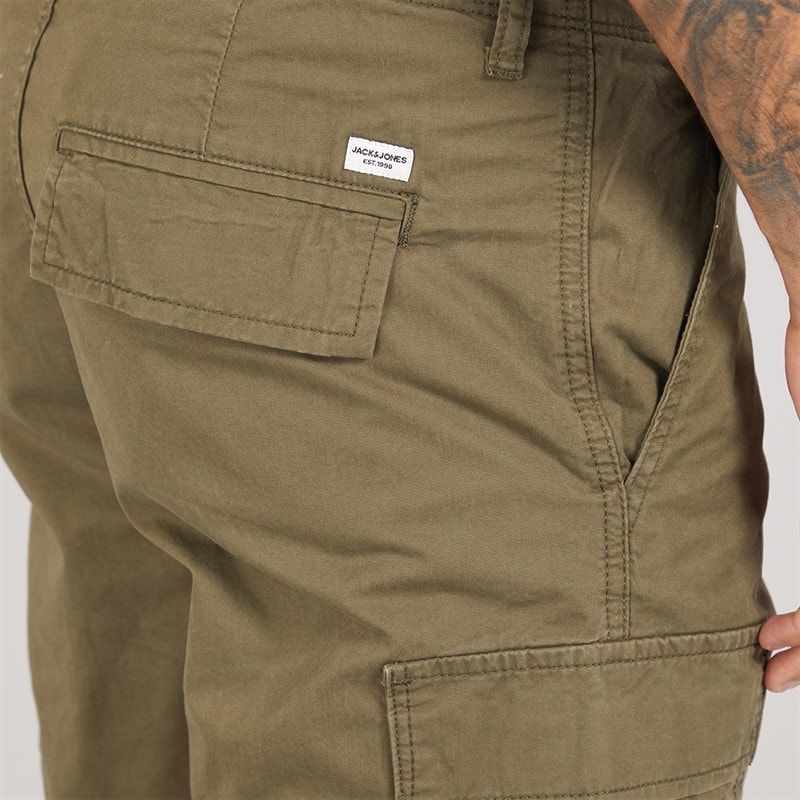 JACK & JONES Mens Cole Mateo Cargo Shorts Olive Night - Image 3