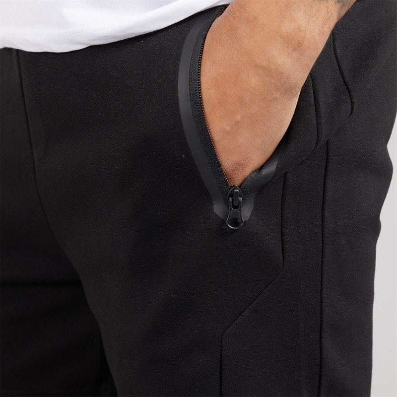 JACK & JONES Mens Gordon Fusion Sweat Shorts Black - Image 3