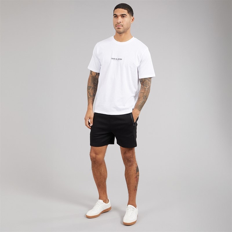 JACK & JONES Mens Gordon Fusion Sweat Shorts Black - Image 4