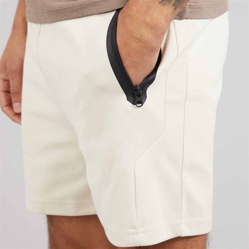 JACK & JONES Mens Gordon Fusion Sweat Shorts Moonbeam Melange - Image 3