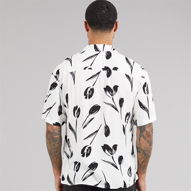 JACK & JONES Mens Jeff Charge Resort Short Sleeve Shirt Cloud Dancer - Image 2