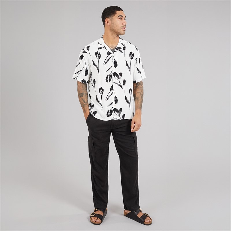 JACK & JONES Mens Jeff Charge Resort Short Sleeve Shirt Cloud Dancer - Image 3