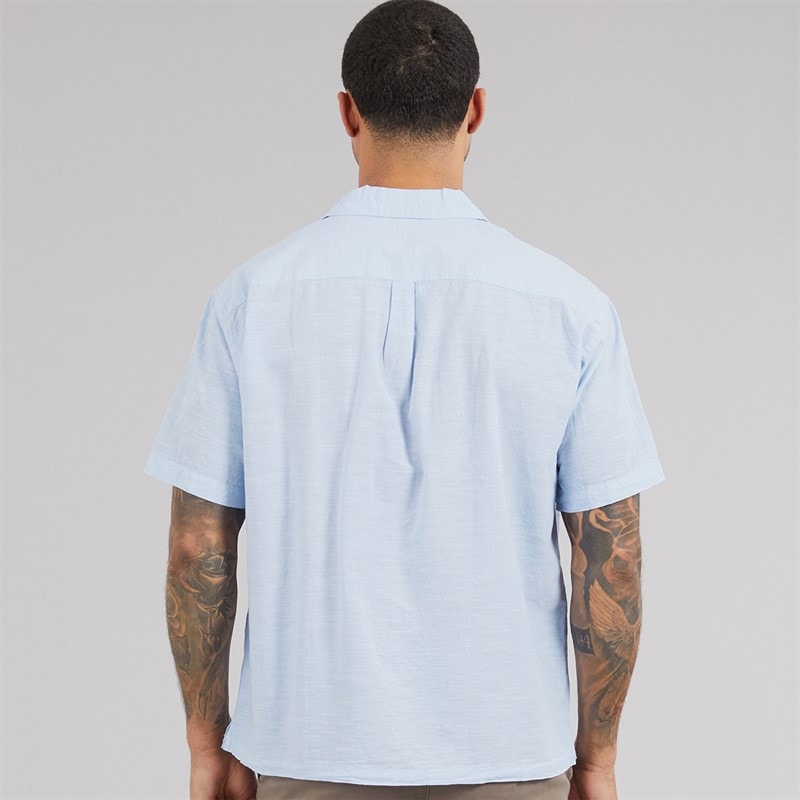 JACK & JONES Mens Summer Resort Short Sleeve Shirt Chambray Blue - Image 2