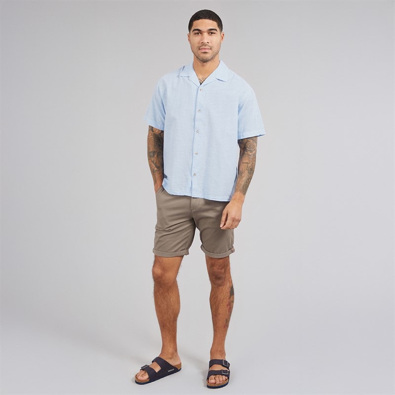 JACK & JONES Mens Summer Resort Short Sleeve Shirt Chambray Blue - Image 4