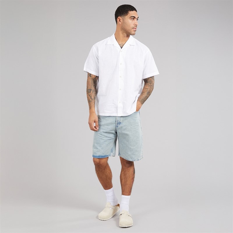 JACK & JONES Mens Summer Resort Short Sleeve Shirt White - Image 3