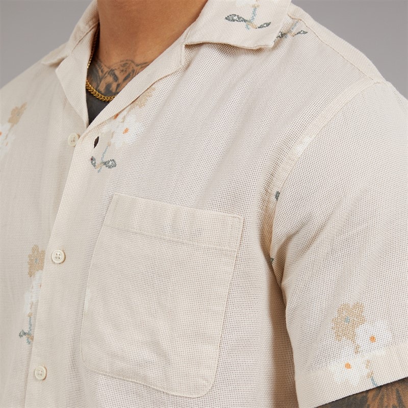 JACK & JONES Mens Mateo Resort Short Sleeve Shirt Moonbeam - Image 3