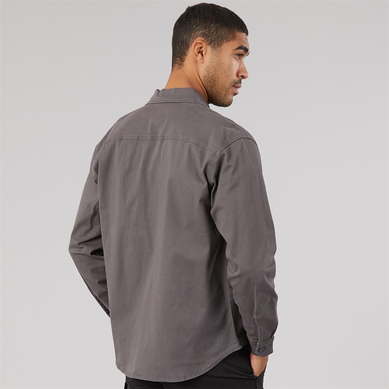 JACK & JONES Mens Dave Stretch Overshirt Asphalt - Image 2
