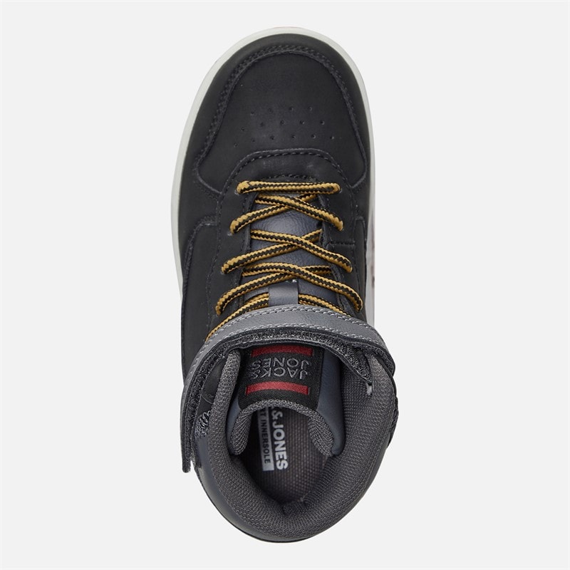 JACK & JONES Boys Bolt PU Mid Trainers Black - Image 4