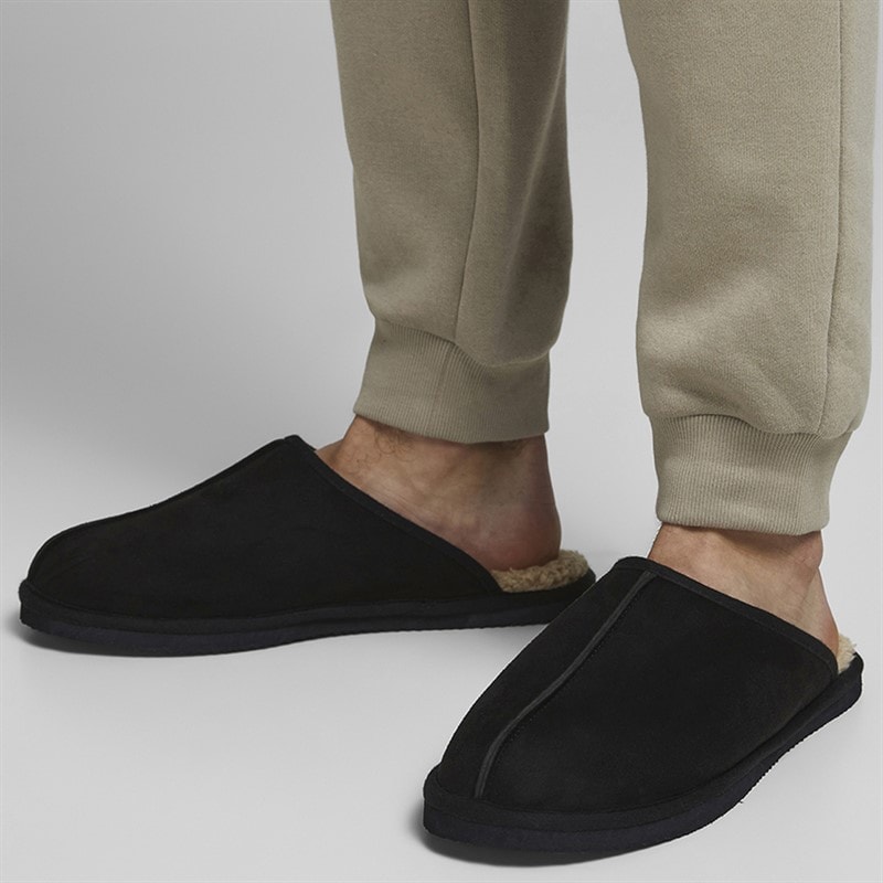 JACK & JONES Mens Dudely Slippers Anthracite - Image 4