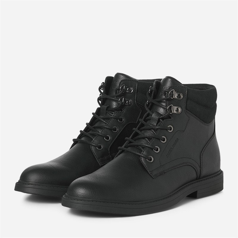 JACK & JONES Mens Ballentin PU Boots Anthracite - Image 2
