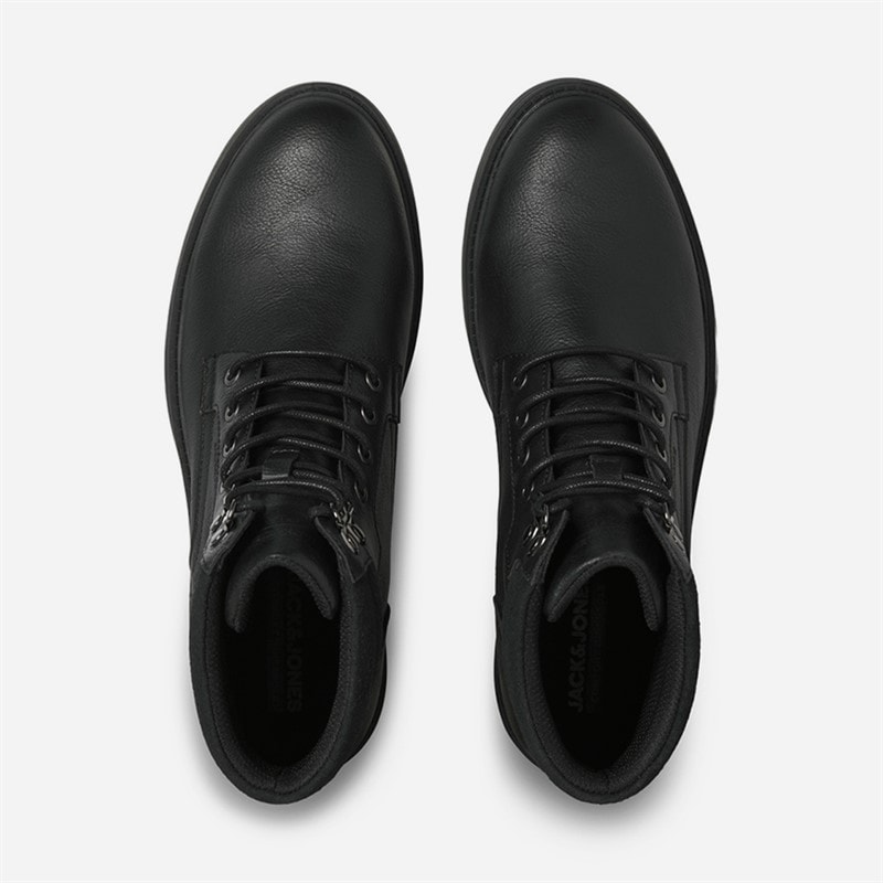 JACK & JONES Mens Ballentin PU Boots Anthracite - Image 3
