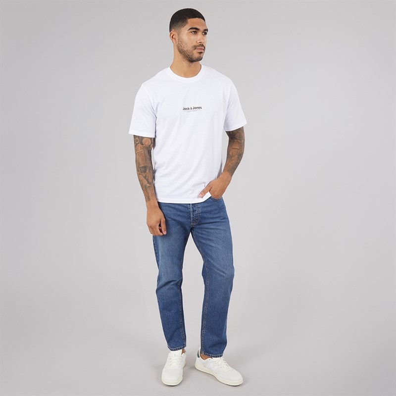 JACK & JONES Mens Five Pack Aris T-Shirts Falcon/Magical Forest/Bright White/Black/Insignia Blue - Image 4