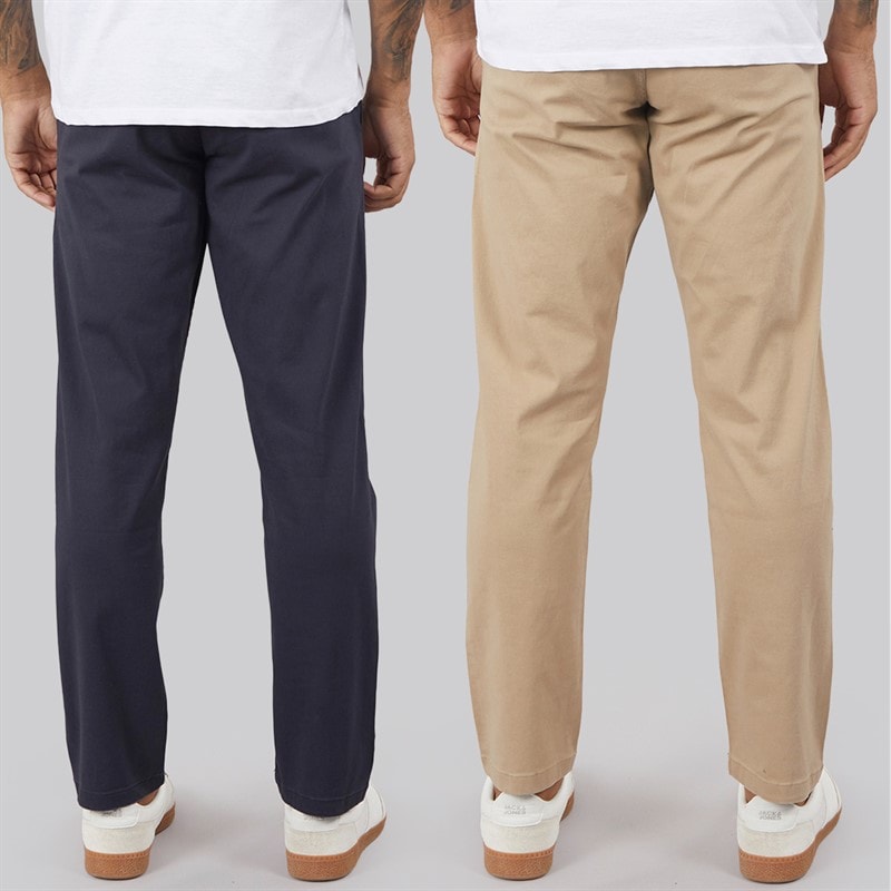 JACK & JONES Mens Two Pack Relaxed Kane Dave Chinos Navy/Crockery - Image 2