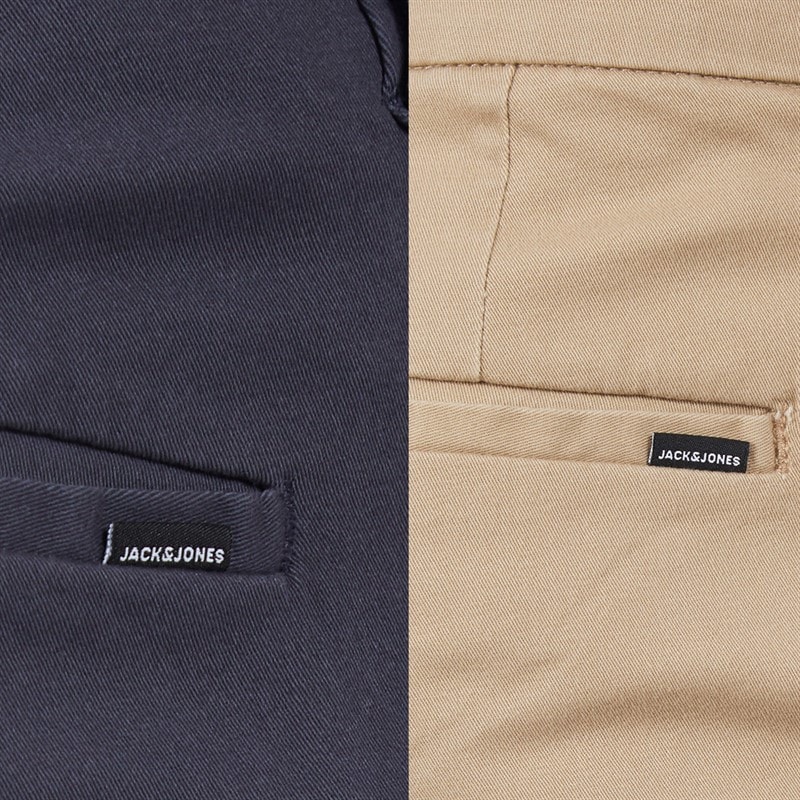 JACK & JONES Mens Two Pack Relaxed Kane Dave Chinos Navy/Crockery - Image 3