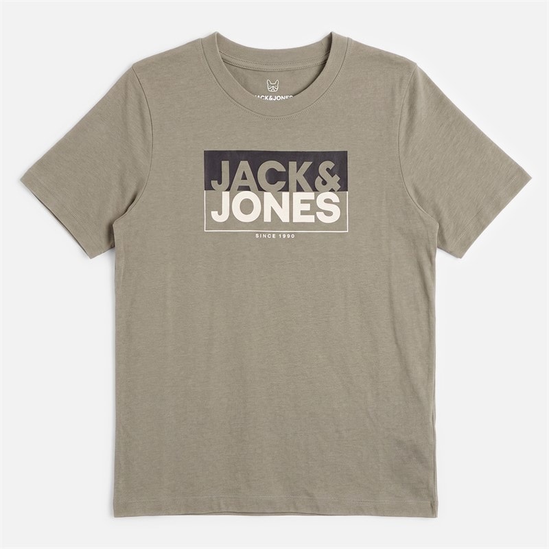 JACK & JONES Boys Andrew Five Pack T-Shirts White/Moonbeam/Vativer/Navy Blazer/Asphalt - Image 3