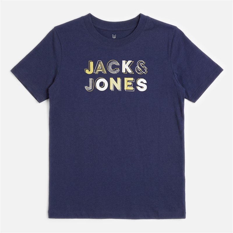 JACK & JONES Boys Andrew Five Pack T-Shirts White/Moonbeam/Vativer/Navy Blazer/Asphalt - Image 4