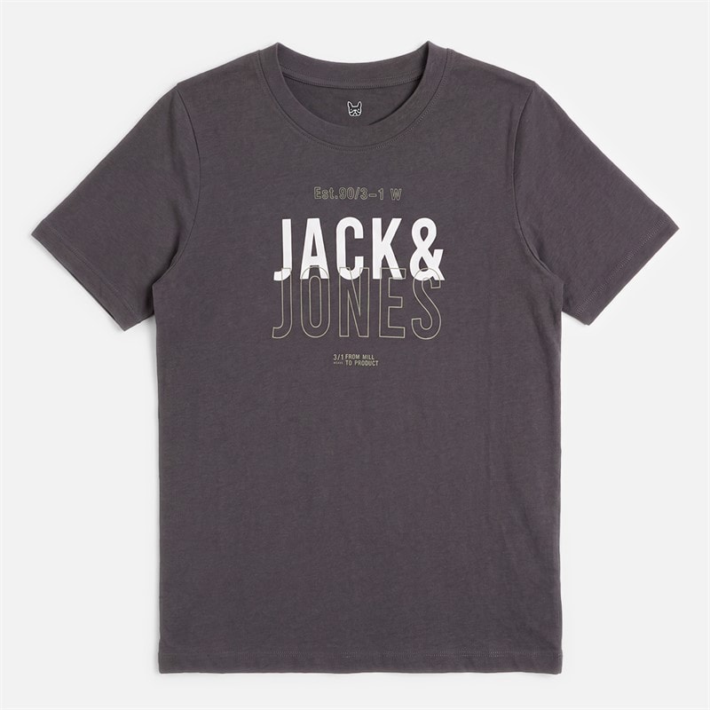JACK & JONES Boys Andrew Five Pack T-Shirts White/Moonbeam/Vativer/Navy Blazer/Asphalt - Image 5