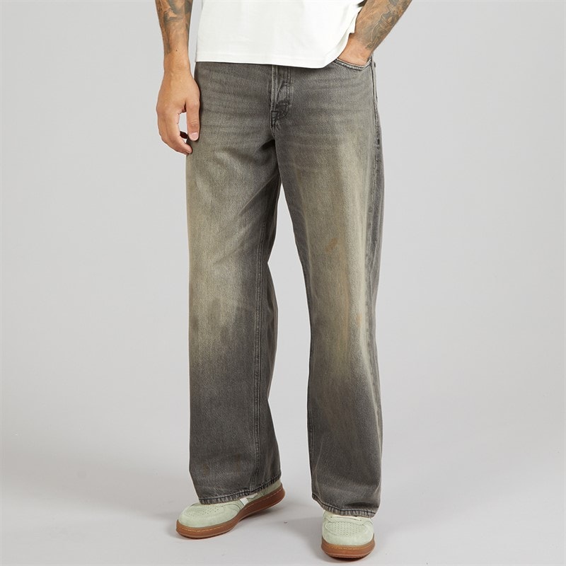 JACK & JONES Mens Dave Original 573 Wide Jeans Black Denim