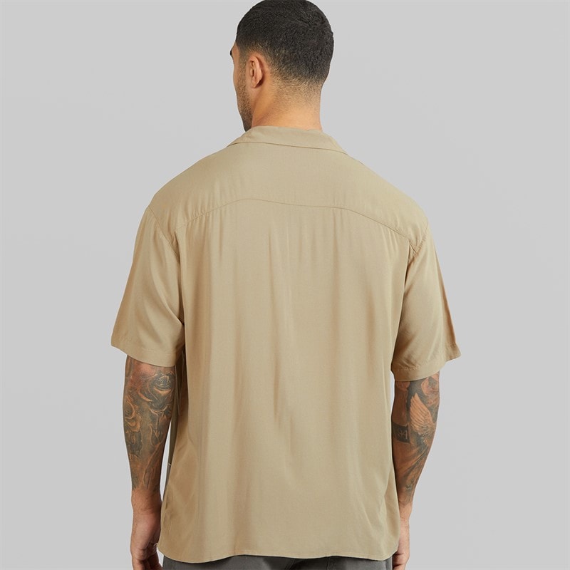 JACK & JONES Mens Jeff Solid Resort Short Sleeve Shirt Coriander - Image 2
