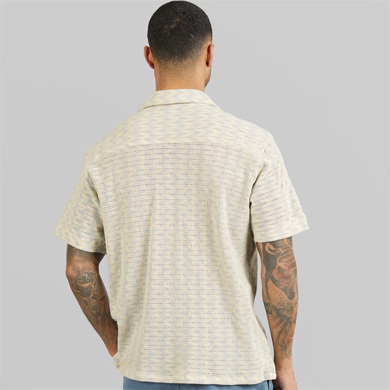 JACK & JONES Mens Summer Luke Texture Resort Short Sleeve Shirt Skyway - Image 2