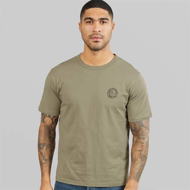 JACK & JONES Mens Alliance Crew Neck T-Shirt Vetiver - Image 1