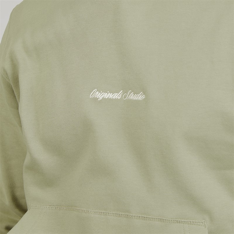 JACK & JONES Mens Norrebro Emb Hoodie Seagrass - Image 3