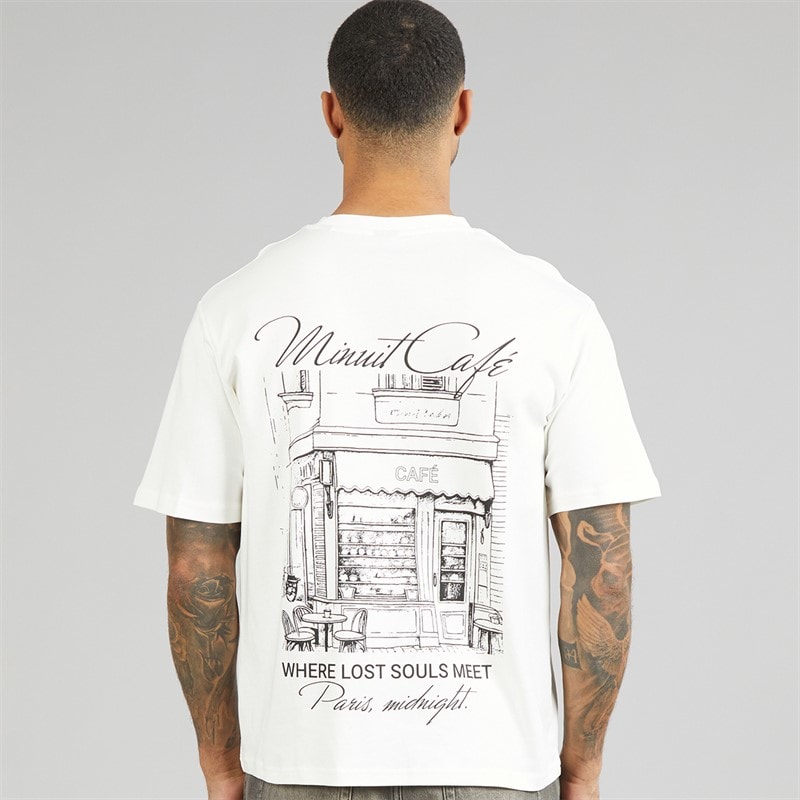 JACK & JONES Mens Blaandrew T-Shirt Cloud Dancer - Image 3