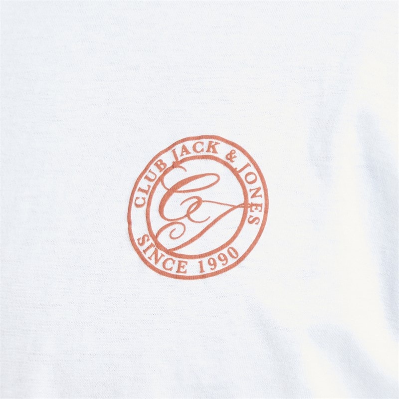 JACK & JONES Mens Alliance Crew Neck T-Shirt Bright White - Image 3