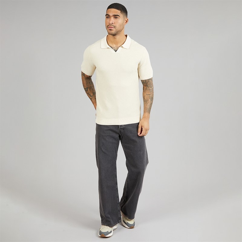 JACK & JONES Mens Cceaston Split Neck Polo Shirt Whitecap Gray - Image 4